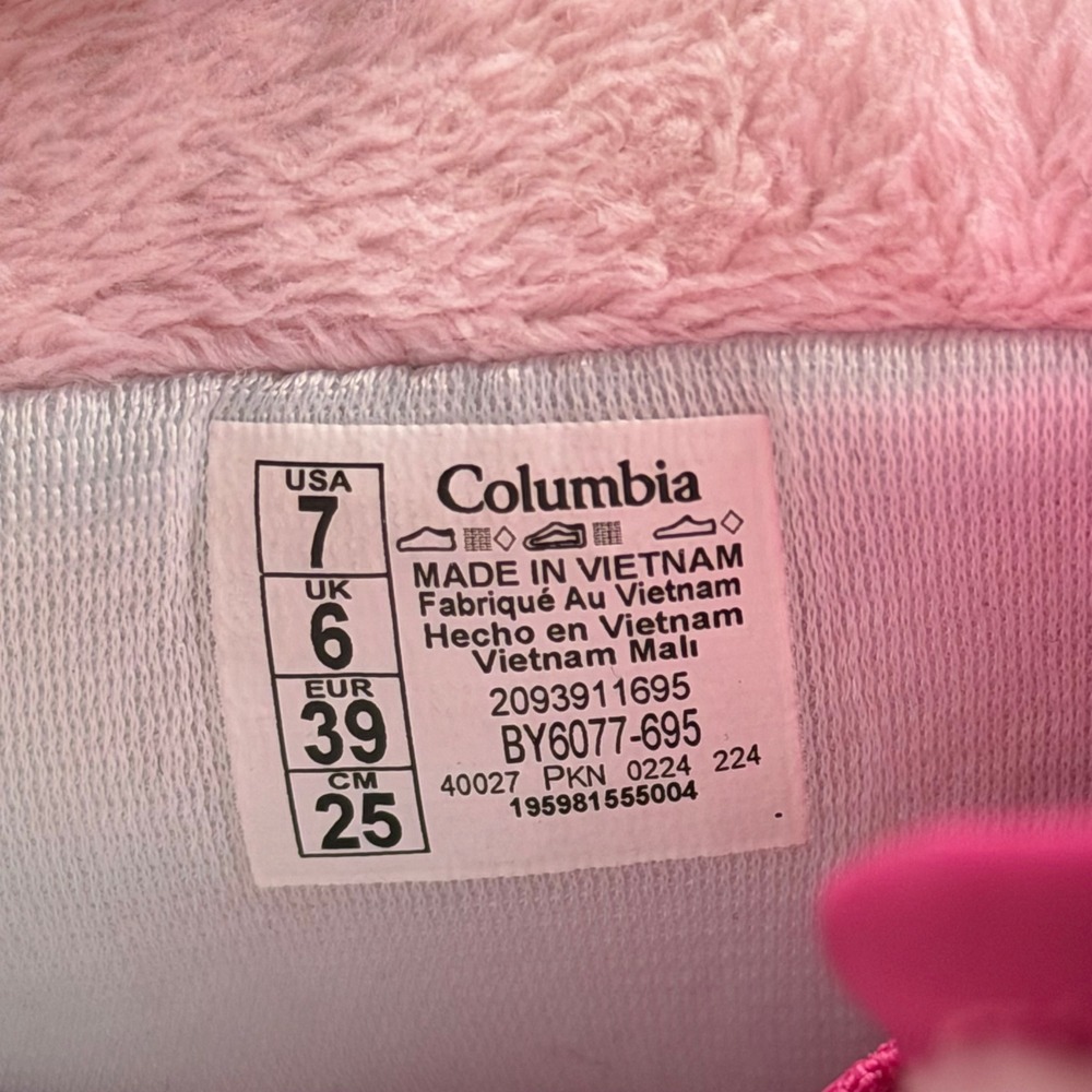 NEW Columbia Powderbug Snowlite Strap Winter Boots Pink BY6077-695 Youth Size 7 - Picture 9 of 10